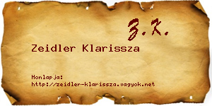 Zeidler Klarissza névjegykártya